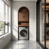 Slim Over Toilet Bathroom Storage Cabinet White Walnut Shelf Space Saver