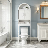 Tall Bathroom Storage Cabinet Over Toilet with Adjustable Shelf Walnut