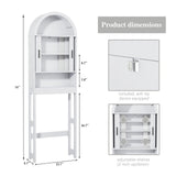 Space Saving Over Toilet Bathroom Cabinet with Rack White Walnut Wood
