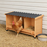 3 Hole Wood Nesting Box Perch Chicken Laying Coop Easy Clean