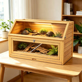 2 Tier Tortoise Enclosure Moveable Reptile Habitat with Shelf Yellow