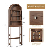 Slim Over Toilet Bathroom Storage Cabinet White Walnut Shelf Space Saver
