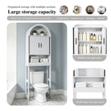 Slim Over Toilet Bathroom Storage Cabinet White Walnut Shelf Space Saver
