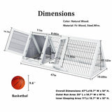 Weatherproof Wood Chicken Coop Quail Cage Small Animal Hutch Outdoor