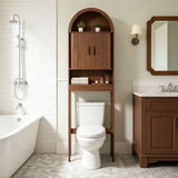 Slim Over Toilet Bathroom Storage Cabinet White Walnut Shelf Space Saver