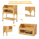 2 Tier Tortoise Enclosure Moveable Reptile Habitat with Shelf Yellow