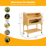 2 Tier Tortoise Enclosure Moveable Reptile Habitat with Shelf Yellow