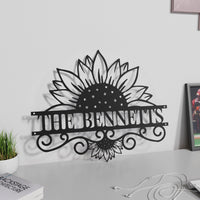 Personalized Sunflower Family Name Metal Sign / Custom Sunflower Sign / Personalized Sign / Sunflower Last Name Sign / Last Name Sign / Gift