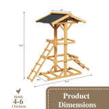 Weatherproof Roosting Bar for Chicken Coop Perch with Roof 2 Ladder