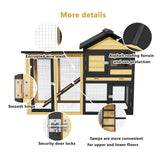 Weatherproof Wooden Quail Cage Outdoor Coop with Run and Tray