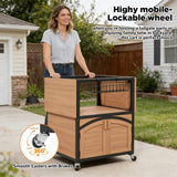 2 Foldable BBQ Prep Table Rolling Outdoor Grill Cart Storage Cabinet