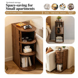 Space Saving Narrow Nightstand 3 Tier Double Sliding Doors