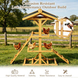 2 Ladder Chicken Roosting Perch Weatherproof Coop Bar with Roof
