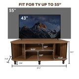 Space Saving 47 Inch Corner TV Stand with Storage and Sliding Doors