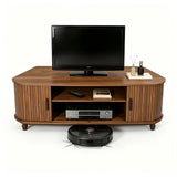Space Saving 47 Inch Corner TV Stand with Storage and Sliding Doors