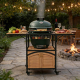 2 Foldable BBQ Prep Table Rolling Outdoor Grill Cart Storage Cabinet