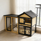 Weatherproof Wooden Quail Cage and Coop with Run Tray for Outdoor