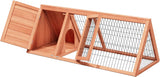 Rabbit Hutch Small Chicken Coop Outdoo Wooden with 2 Door & Run Cage Deep Push-Pull Tray Ventilating Wire A-Frame Design Animal Pen – Portable & Weatherproof Design