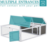 Rabbit Hutch Indoor & Outdoor 49" L Bunny Cage with Openable Foldable Top Extensible Guinea Pig House Pet Playpen for Small to Medium Animals