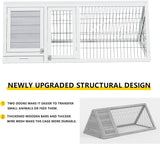 Quail Cages,Wooden Chicken Coop,Nesting Boxes for Chickens,Brooder Box Indoor Outdoor,A-Frame Poultry Duck House with Ventilating Wire Rabbit Hutch for Small Animals