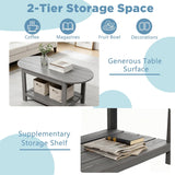 Coffee Table, All-Weather Outdoor Coffee Table, Modern Rectangle Coffee Table for Balcony, Garden, Straight Leg