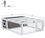 Rabbit Hutch Indoor & Outdoor 49" L Bunny Cage with Openable Foldable Top Extensible Guinea Pig House Pet Playpen for Small to Medium Animals
