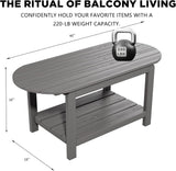 Coffee Table, All-Weather Outdoor Coffee Table, Modern Rectangle Coffee Table for Balcony, Garden, Straight Leg