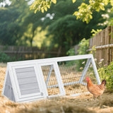 Quail Cages,Wooden Chicken Coop,Nesting Boxes for Chickens,Brooder Box Indoor Outdoor,A-Frame Poultry Duck House with Ventilating Wire Rabbit Hutch for Small Animals