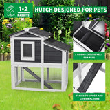 Rabbit Hutch Bunny Cage with Waterproof Roof, Wooden Chicken Coop Poultry Cage with Nesting Box, Indoor Hen House Chicken Cage with Ramp for Garden Backyard