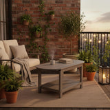Coffee Table, All-Weather Outdoor Coffee Table, Modern Rectangle Coffee Table for Balcony, Garden, Straight Leg