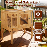 Hamster Cage with 4 Detachable Elevated Leg Stands, Guinea Pig Cages Chew Proof, Openable Mesh Top Small Animal Habitat for Hedgehog, Wooden Hamster House and Habitats with Pull-Out Cleaning Tray