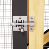 Rabbit Hutch Bunny Cage Indoor Outdoor, 2-Story Wooden Chicken Coop with Wire Run, Waterproof Roof, Pull Out Tray and Anti-Slip Ramp