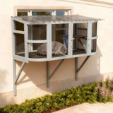 Cat Window Box, Wooden Window Perch for Indoor Cats, Expandable Window Box Enclosure, Comfortable Small Pet Perch House for Multi Kittens