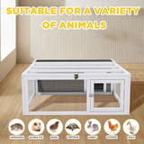 Rabbit Hutch Indoor & Outdoor 49" L Bunny Cage with Openable Foldable Top Extensible Guinea Pig House Pet Playpen for Small to Medium Animals