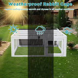 Rabbit Hutch Indoor & Outdoor 49" L Bunny Cage with Openable Foldable Top Extensible Guinea Pig House Pet Playpen for Small to Medium Animals
