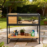Tortoise House Habitat with Detachable Legs & Lamp Holder - Reptile Enclosure