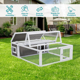 Rabbit Hutch Indoor & Outdoor 49" L Bunny Cage with Openable Foldable Top Extensible Guinea Pig House Pet Playpen for Small to Medium Animals