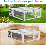 Rabbit Hutch Indoor & Outdoor 49" L Bunny Cage with Openable Foldable Top Extensible Guinea Pig House Pet Playpen for Small to Medium Animals