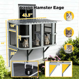 Cat Window Box, Wooden Window Perch for Indoor Cats, Expandable Window Box Enclosure, Comfortable Small Pet Perch House for Multi Kittens