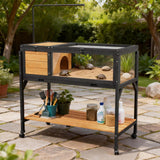 Tortoise House Habitat with Detachable Legs & Lamp Holder - Reptile Enclosure