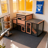 Outdoor Hen House Wooden Rabbit Hutch - Chicken Coop Run and Hutch for Backyard