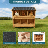 Wooden Chicken Nesting Box with Perch Easy Clean Egg Laying Coop