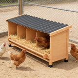 3 Hole Wood Nesting Box Perch Chicken Laying Coop Easy Clean
