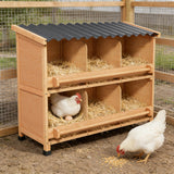 Wooden Chicken Nesting Box with Perch Easy Clean Egg Laying Coop