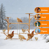 Wooden Chicken Perch Swing Set Roosting Bars Hen Coop Activity Toy
