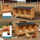 3 Hole Wood Nesting Box Perch Chicken Laying Coop Easy Clean