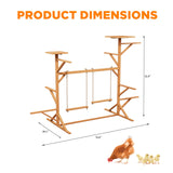 Wooden Chicken Perch Swing Set Roosting Bars Hen Coop Activity Toy
