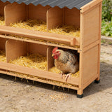 Wooden Chicken Nesting Box with Perch Easy Clean Egg Laying Coop