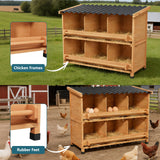 Wooden Chicken Nesting Box with Perch Easy Clean Egg Laying Coop