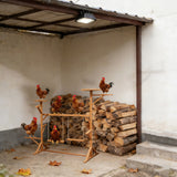 Wooden Chicken Perch Swing Set Roosting Bars Hen Coop Activity Toy